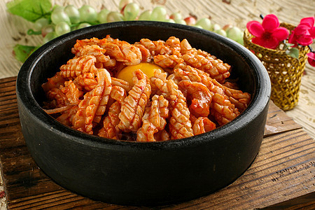 海鲜大石锅饭图片