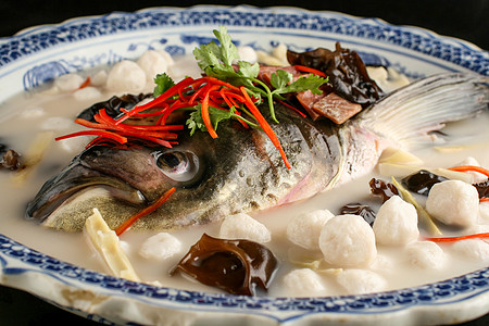 有机鱼头汤美味的鱼头汤高清图片