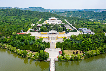 陕西黄帝陵景区航拍背景图片