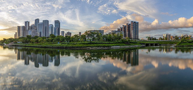 深圳南山前海自贸区桂湾公园城市风光背景