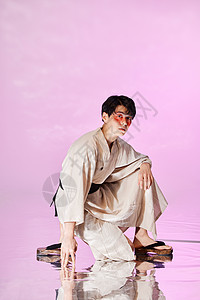 创意日系和服少年形象图片