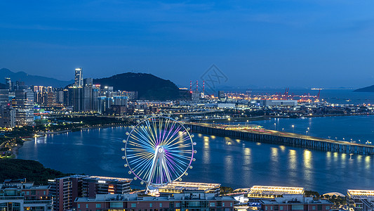 广东深圳市区建筑夜景背景图片