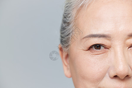 老年女性眼部特写背景