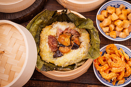 餐饮美食广东特色小吃糯米鸡高清图片