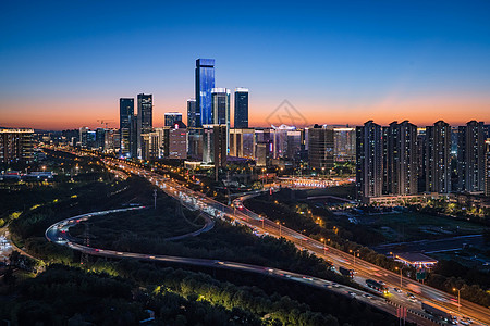江林新城CBD城市夜景图片