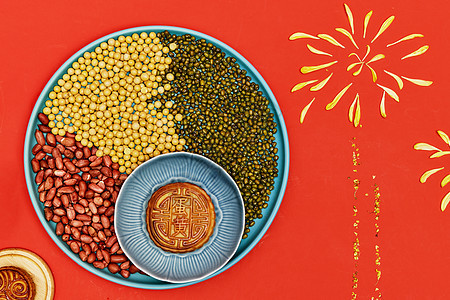 中国传统中秋月饼食材图片