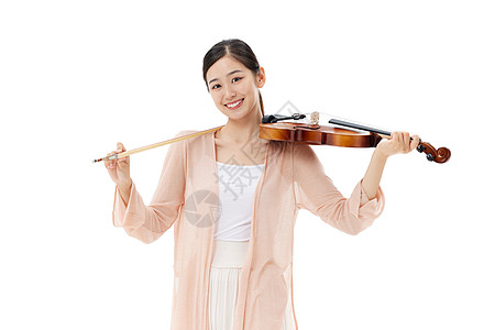 拉小提琴的青年女演奏家图片