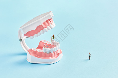 创意小人牙齿口腔修护图片
