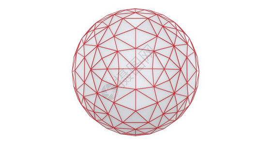 由三角形构成的抽象低聚球体图片