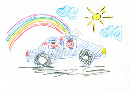 小孩子画的买新车生态图片