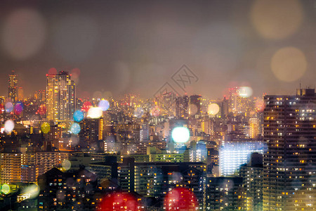 模糊的城市夜景图片