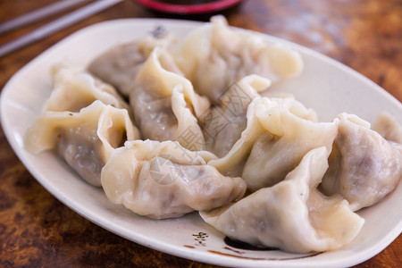 素食饺子街头食品图片