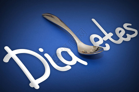糖尿病用勺子代替字母B的词显示暴饮食和肥胖的危险作为危险因素健康危图片