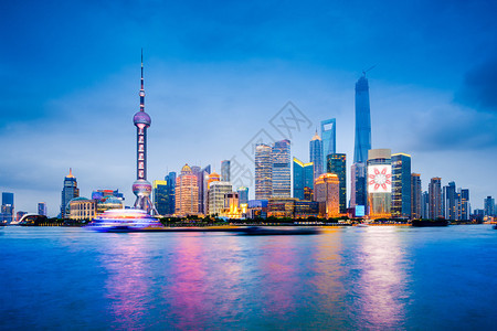 上海黄浦江金融区天际线图片