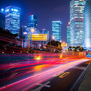 现代城市夜景背景图片