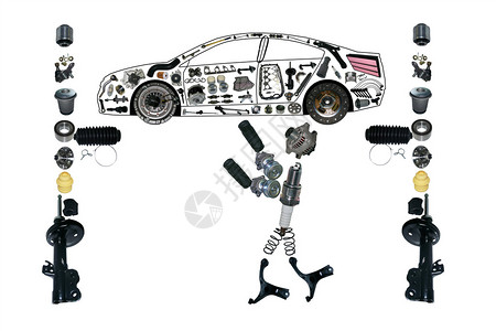 许多新的备件其形式为在轻型汽车下工作图片
