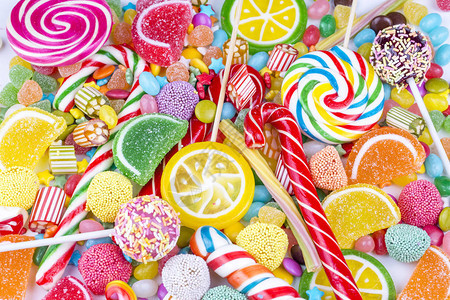 五颜六色的糖果甜点背景图片