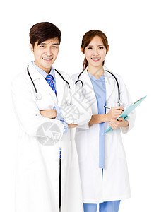 自信的男医生和女医生站在图片