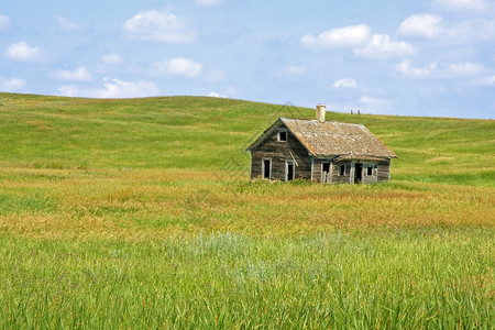 南达科他大草原上的美国老宅基地背景图片