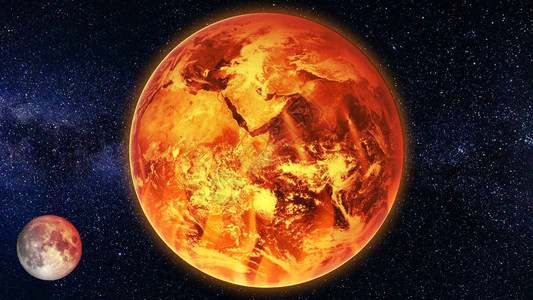 从空间艺术概念的地球过热观察全球升温地球图片