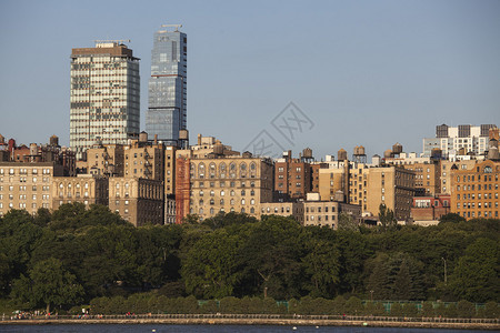 曼哈顿纽约市从哈德逊河美利坚合图片