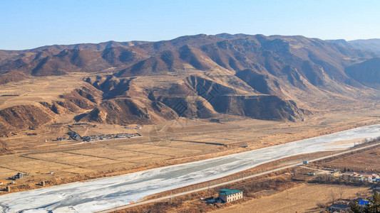 图门市Jillin省北韩领土图门或图曼甘河的景象图片