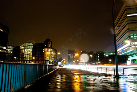 德国汉堡的夜景背景图片