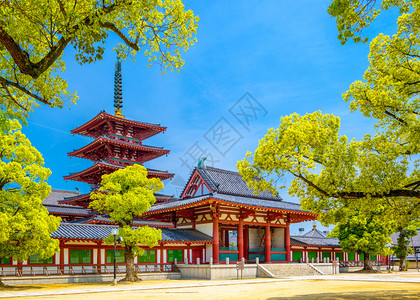 日本大阪四天王寺背景图片