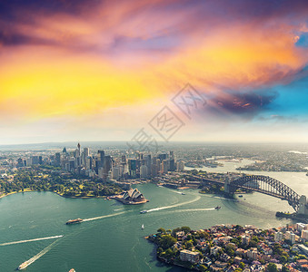 日落在悉尼港上空图片