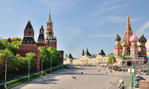 白天的莫斯科红场背景图片