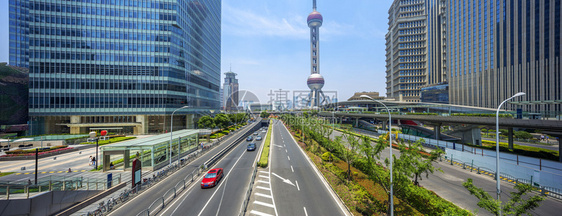 上海城市景观与道路交通图片