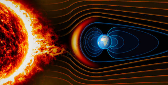 地球磁场地球太阳风图片