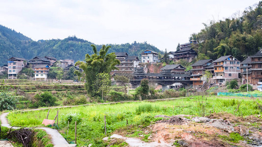 去旅行春晨三江侗族自治县后院城阳村桥景图片