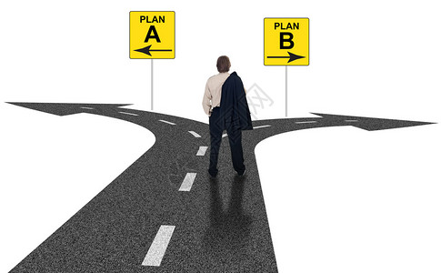 与代表商业选择和挑战的计划A计划B路标图片