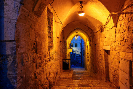 晚上在耶路撒冷老城图片