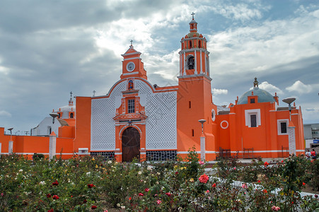 IglesiaHuejotzingo墨西背景图片