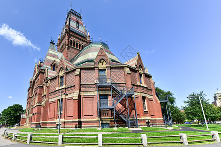马萨诸塞州波士顿哈佛大学纪念馆纪念馆是为了纪念在美国内战中为联邦而战的哈佛毕图片