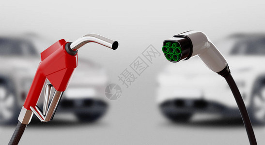 柴油与电动燃气或发电站3d渲染插图图片