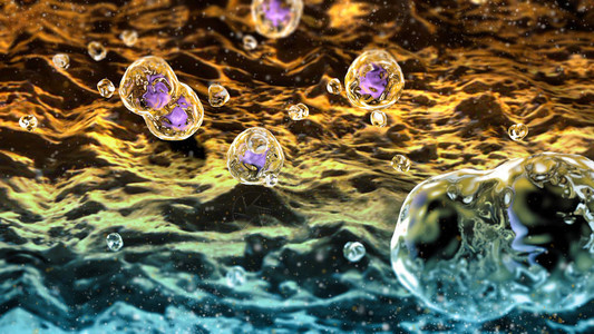 细胞微生物生命形成细胞复制在显微镜下看到的电池和微生物的形成图片