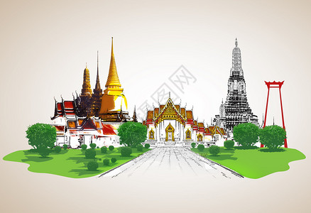 背景的泰国旅游概念图片
