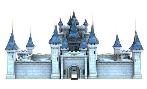 3D白色背景的仙子城堡图片