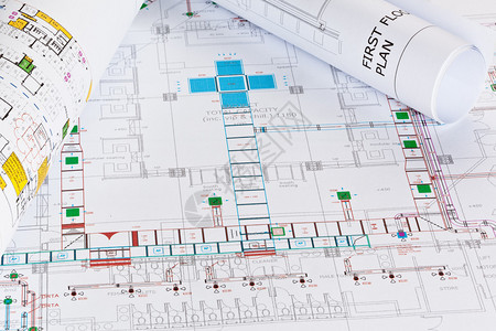 空调等建筑师布置图背景图片