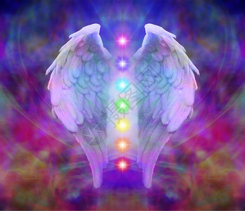 天使翼在色彩多的背景上有7个图片