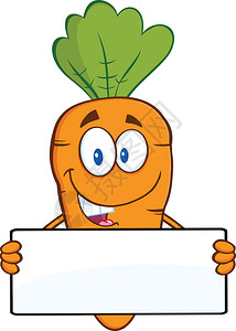 有趣的胡萝卜卡通字符持有一班纳I说明图片