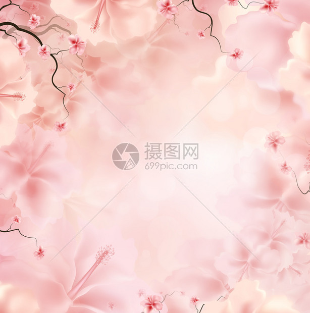 浅色花卉背景图片