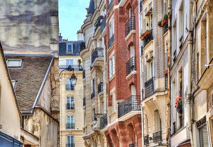 法国巴黎的法国传统住宅楼图片