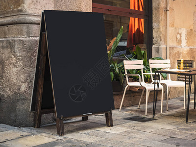 MockupMenuSignboardBlankChalkboard餐厅街头咖啡背景图片