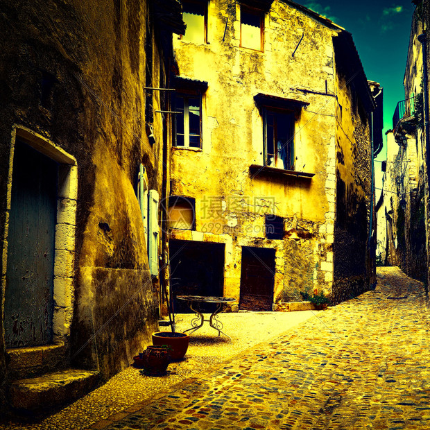 法国夜市的老街图片