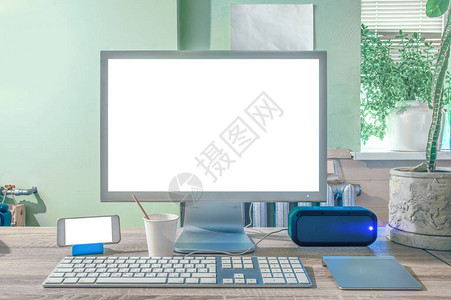 现代台式计算机的空白屏幕办图片
