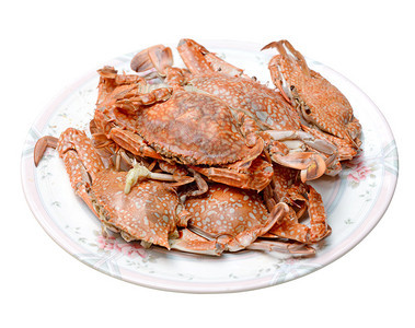 海鲜煮熟的螃蟹图片